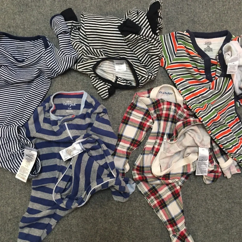 Baby Boy NB 0-3 Months Clothing Lot 17x Pieces Bulk All Seasons Newborn Striped